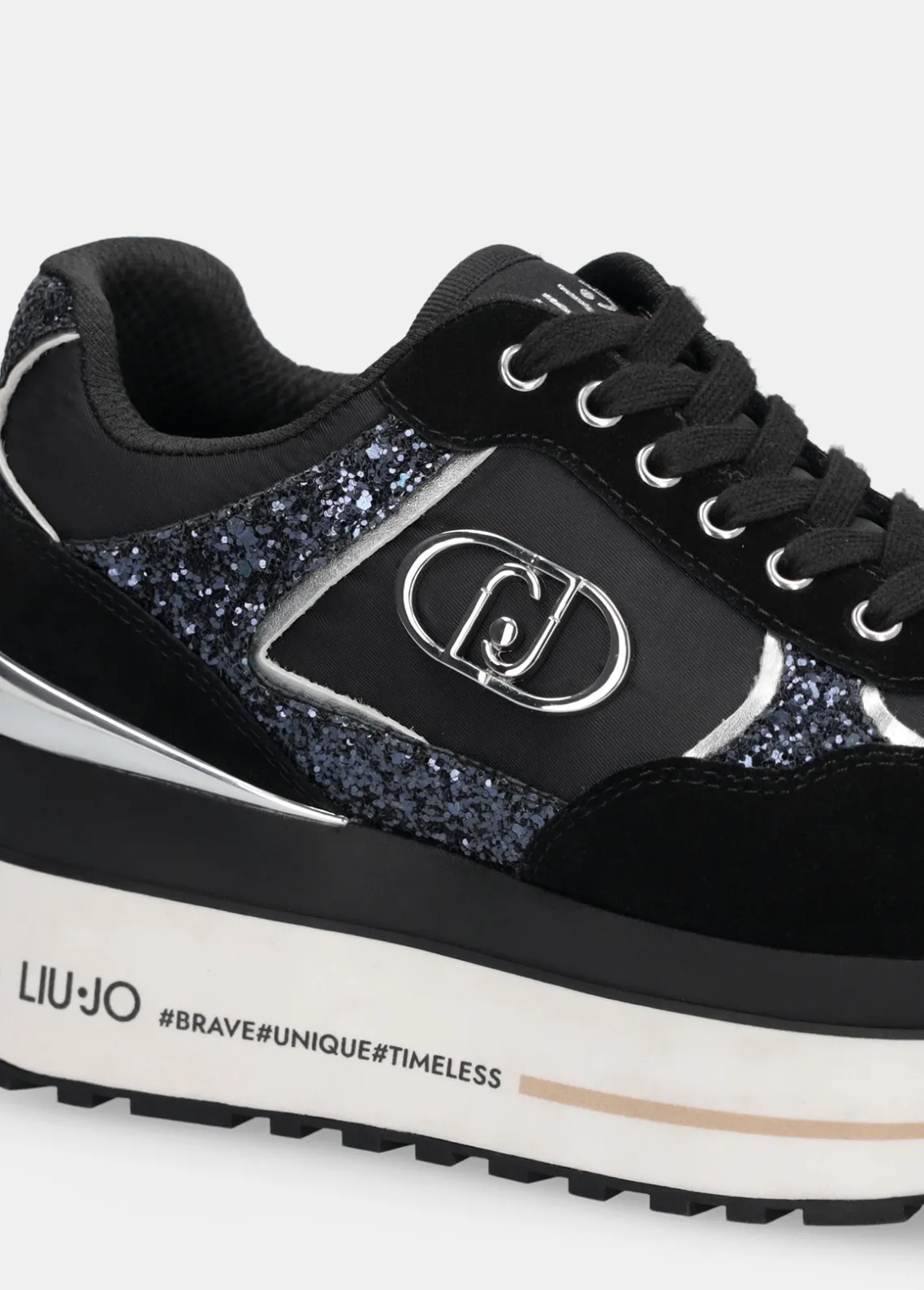 Liu Jo Zapatillas de brillos y nailon con plataforma alta-Mujer Sneakers