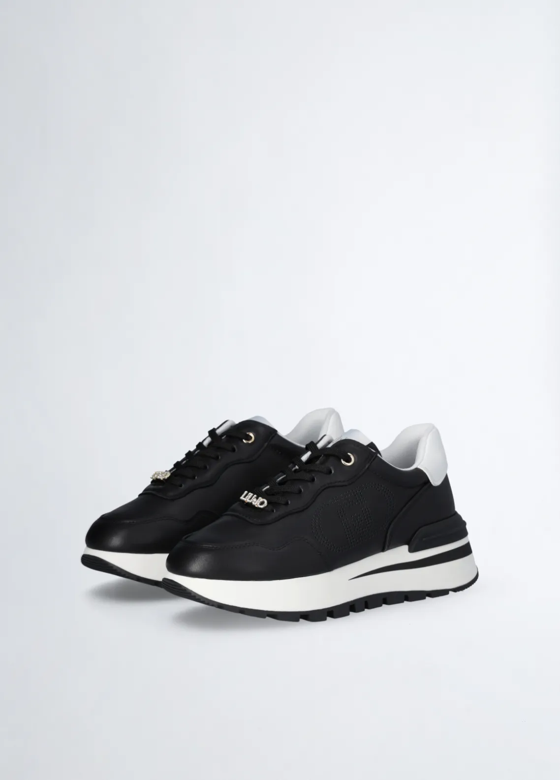 Liu Jo Zapatillas de piel con logotipo perforado-Mujer Sneakers