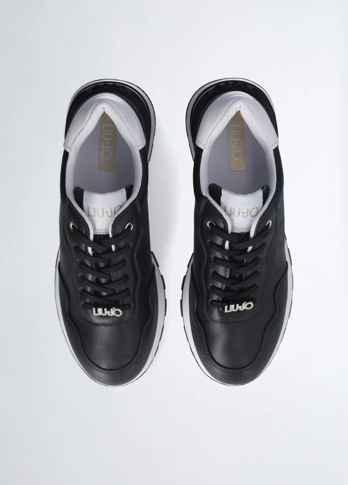 Liu Jo Zapatillas de piel con logotipo perforado-Mujer Sneakers