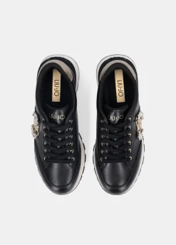 Liu Jo Zapatillas de piel con logotipo decorativo-Mujer Sneakers