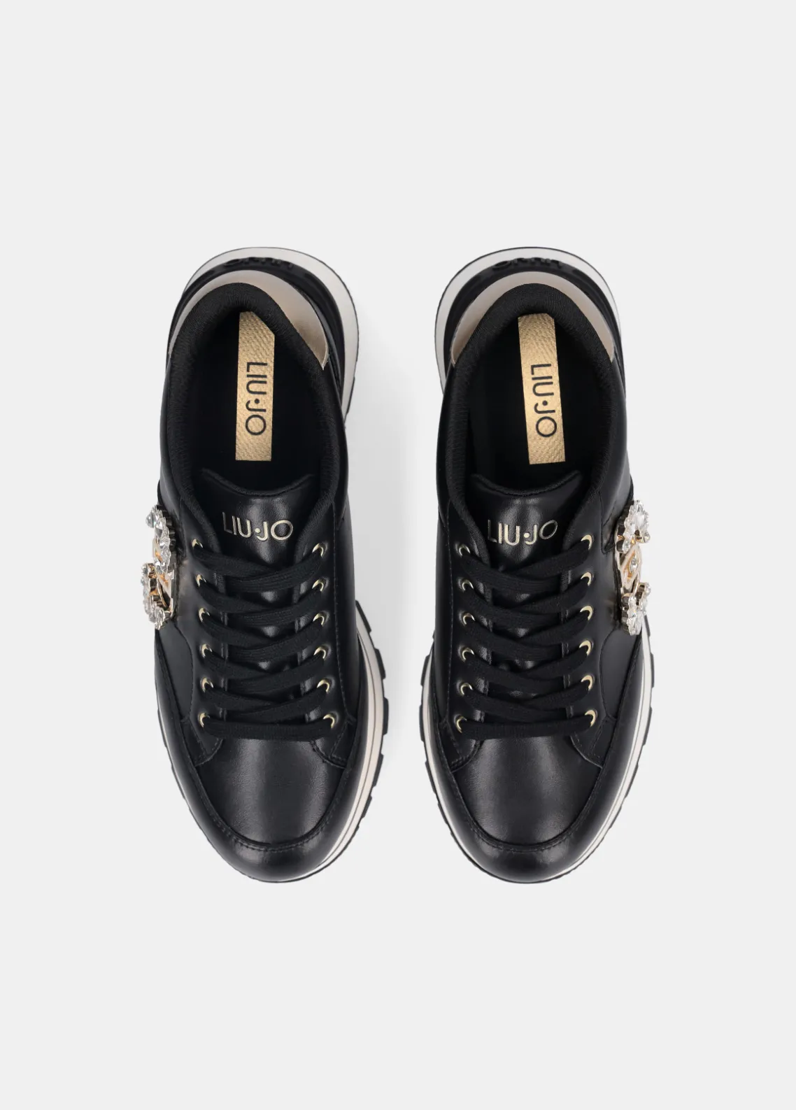Liu Jo Zapatillas de piel con logotipo decorativo-Mujer Sneakers
