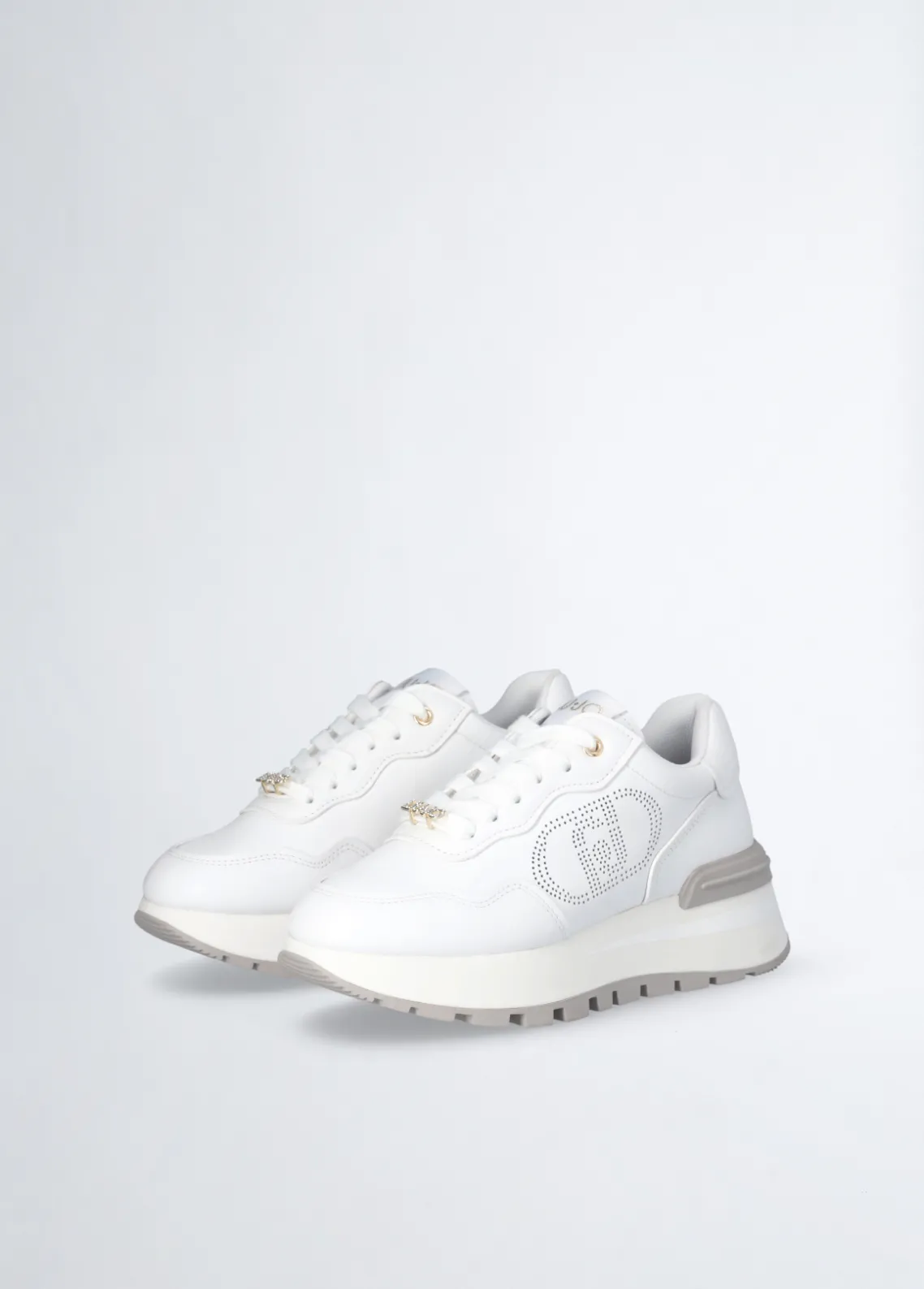 Liu Jo Zapatillas de piel con logotipo perforado-Mujer Sneakers