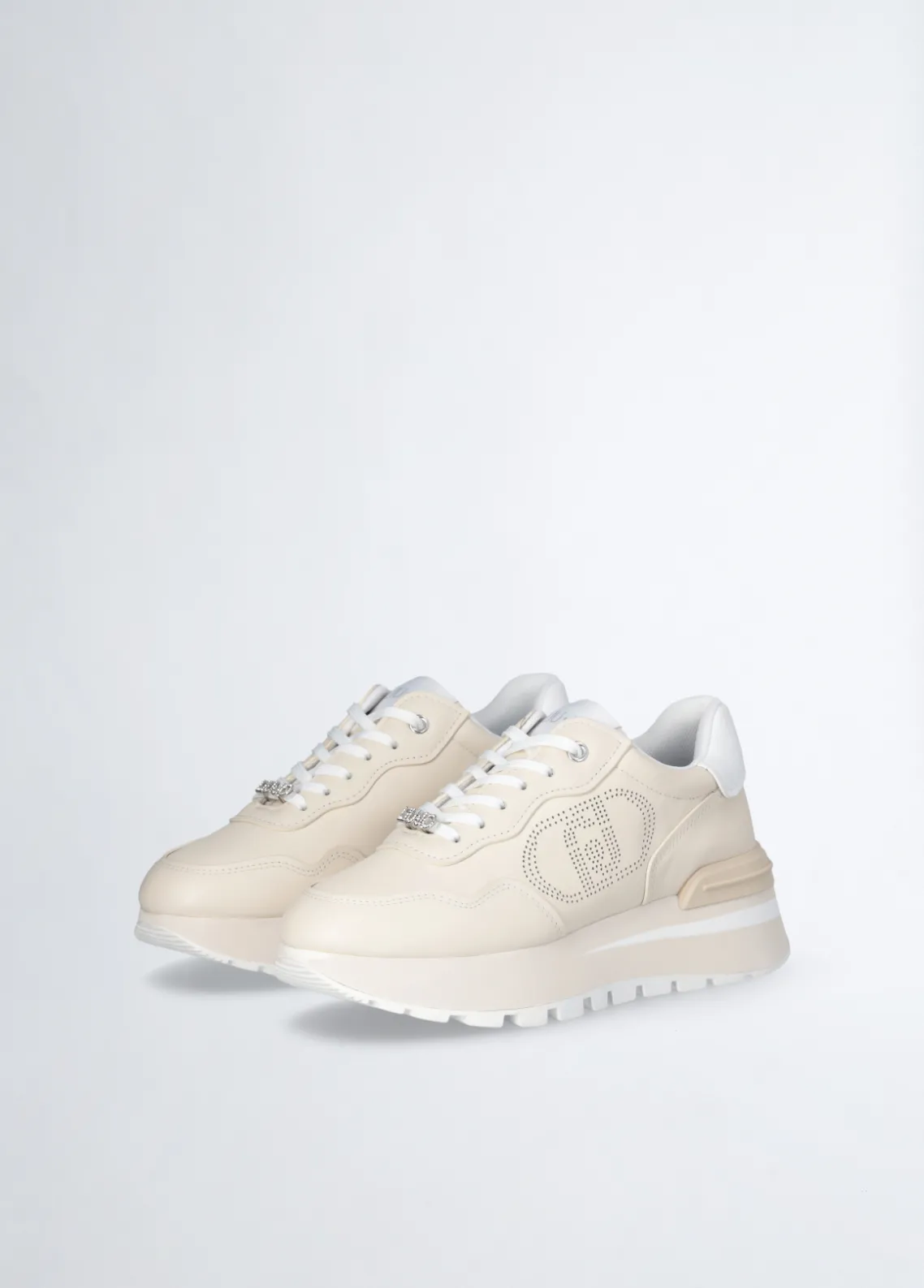 Liu Jo Zapatillas de piel con logotipo perforado-Mujer Sneakers