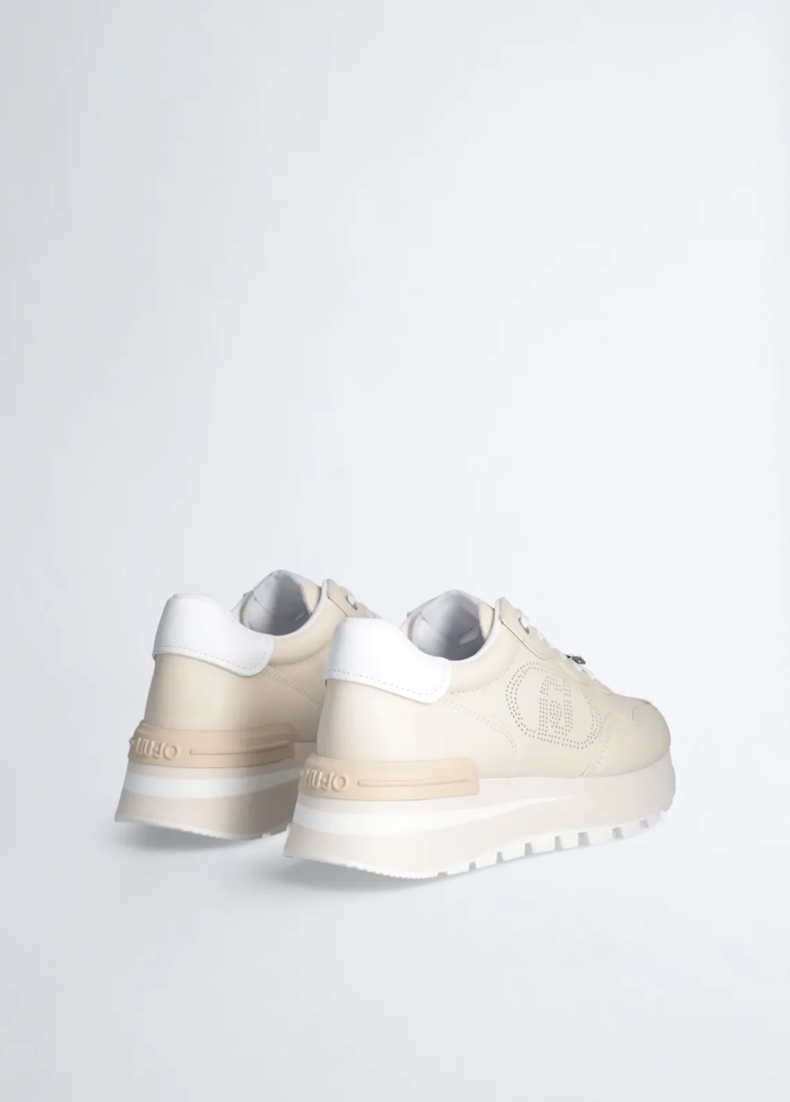 Liu Jo Zapatillas de piel con logotipo perforado-Mujer Sneakers