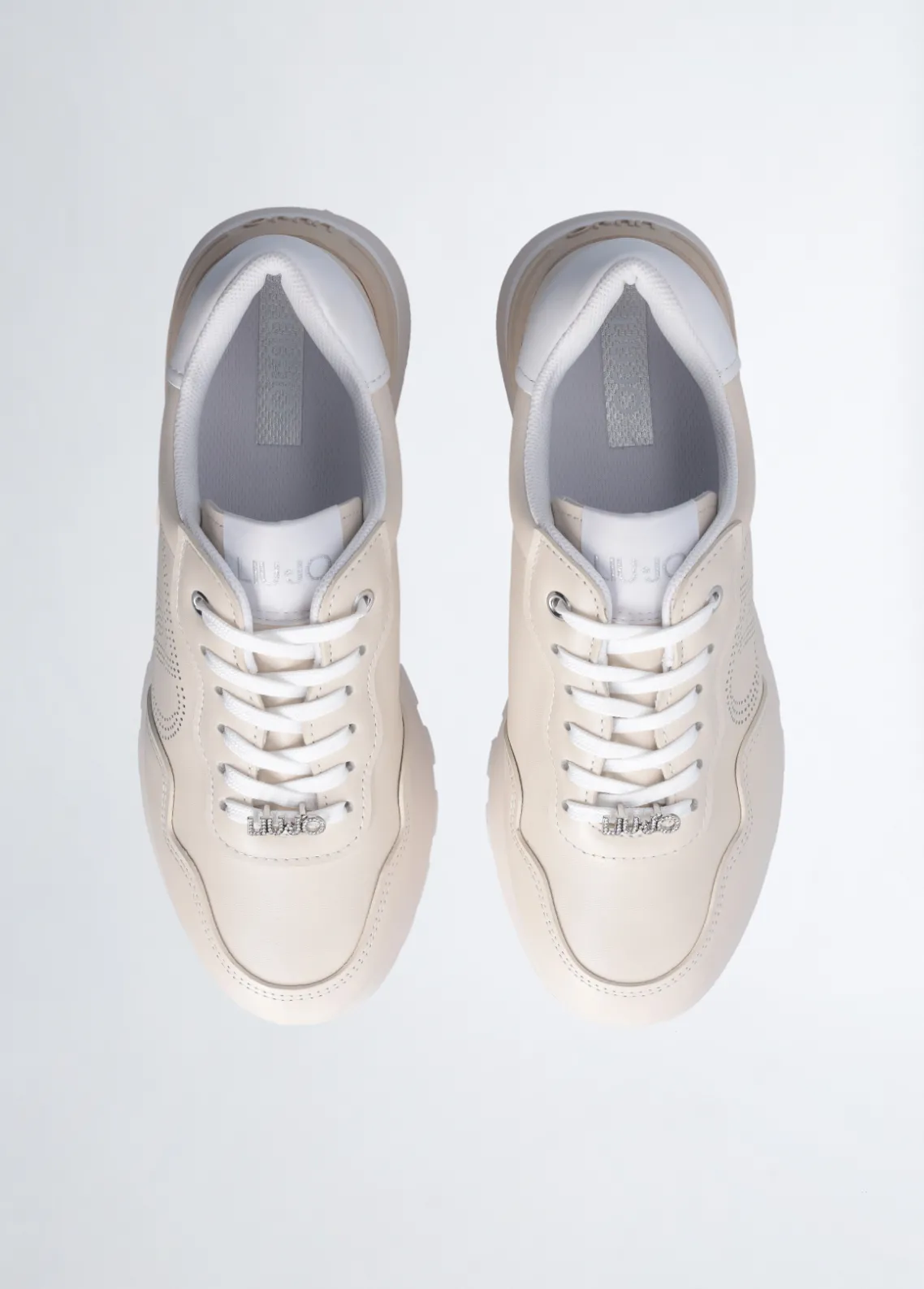 Liu Jo Zapatillas de piel con logotipo perforado-Mujer Sneakers