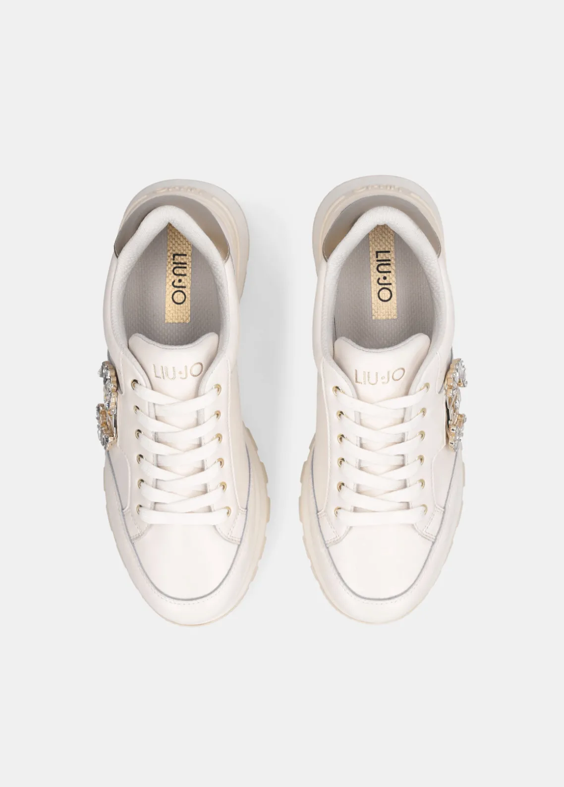 Liu Jo Zapatillas de piel con logotipo decorativo-Mujer Sneakers