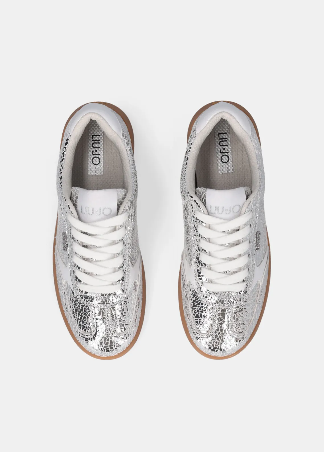 Liu Jo Zapatillas de piel craquelada laminada-Mujer Sneakers