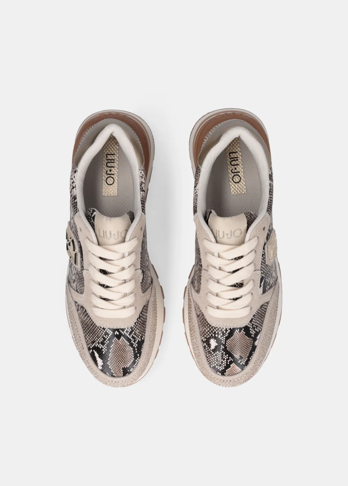 Liu Jo Zapatillas de piel de serpiente con strass-Mujer Sneakers