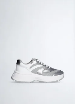 Liu Jo Zapatillas de piel y malla brillante-Mujer Sneakers