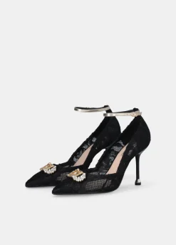 Liu Jo Zapatos de salón de encaje con logotipo de pedrería-Mujer Zapatos De Salón